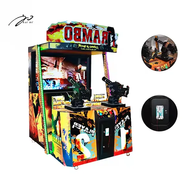 55 inch Stallone Coin Operated Simulator Game Machine 2 Gun Stallone Generation Shooting Game-4