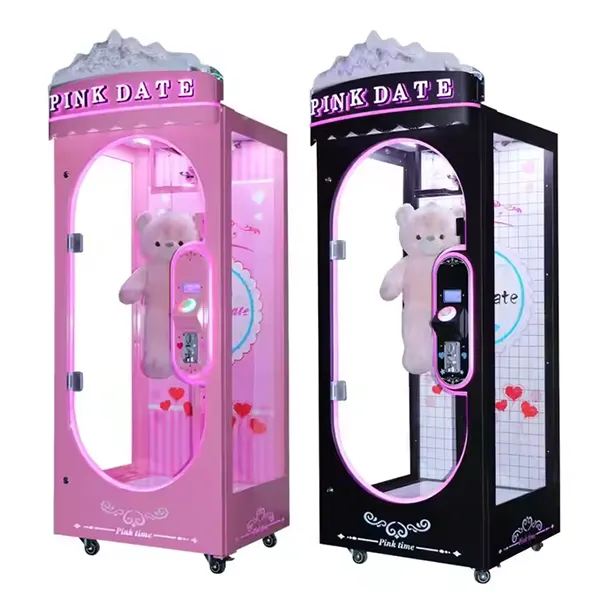 Doll Crane Claw Game Machine Coin-Operated Pink Time Scissor Arcade-1