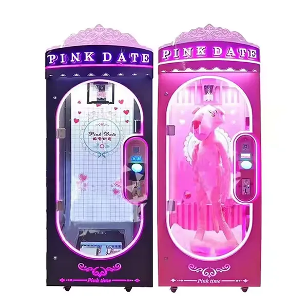 Doll Crane Claw Game Machine Coin-Operated Pink Time Scissor Arcade-2