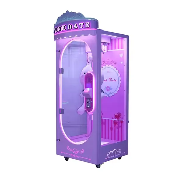 Doll Crane Claw Game Machine Coin-Operated Pink Time Scissor Arcade-3